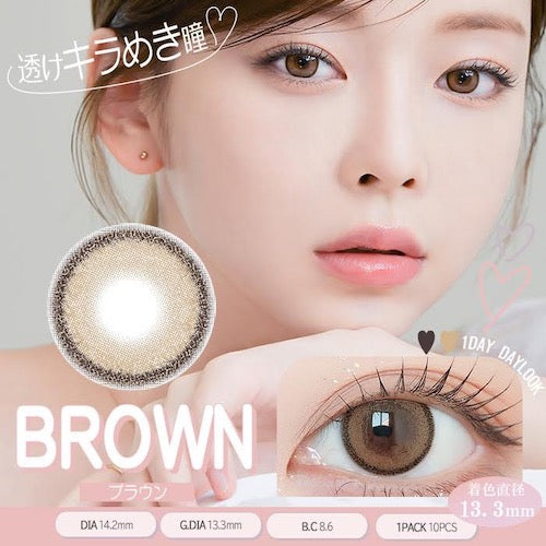 DAYLOOK 1day (Lensrang) DAY LOOK BROWN【1箱10枚入り】