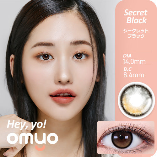 【OMYO Secret】(オマイオ シークレット)(Secret Black)/1ヵ月タイプ2枚入りカラーコンタクト