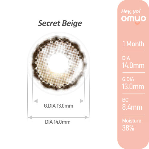 【OMYO Secret】(オマイオ シークレット)(Secret Beige)/1ヵ月タイプ2枚入りカラーコンタクト