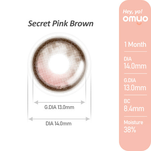 【OMYO Secret】(オマイオ シークレット) (Secret Pink Brown)/1ヵ月タイプ2枚入りカラーコンタクト