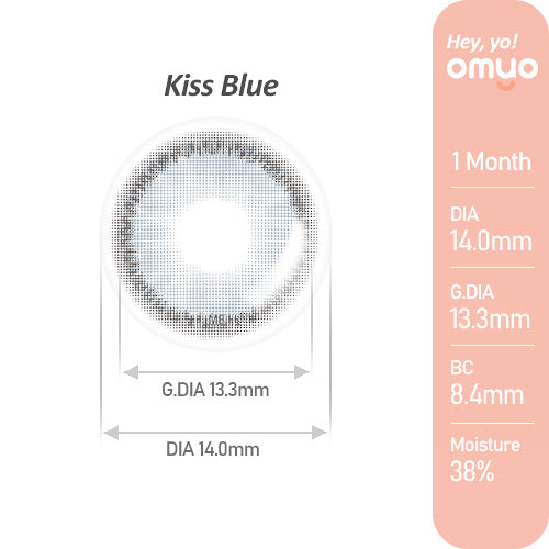 【OMYO Kiss】(オマイオ キス) (Kiss Blue)/1ヵ月タイプ2枚入りカラーコンタクト