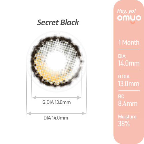 【OMYO Secret】(オマイオ シークレット)(Secret Black)/1ヵ月タイプ2枚入りカラーコンタクト