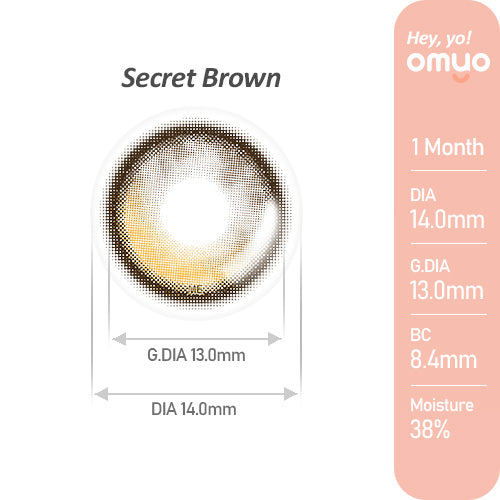【OMYO Secret】(オマイオ シークレット)(Secret Brown)/1ヵ月タイプ2枚入りカラーコンタクト