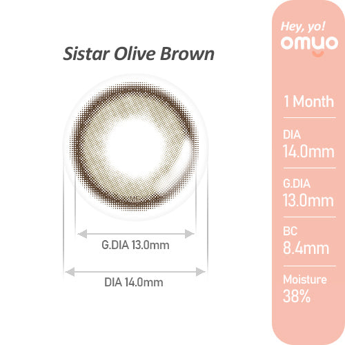 【OMYO Sister】(オマイオ シスター)(Sister Olive Brown)/1ヵ月タイプ2枚入りカラーコンタクト
