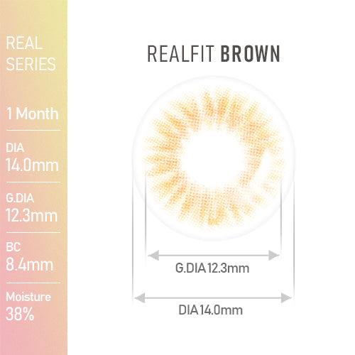 【HOLORIS REAL】(ホロリス リアル)(Realfit Brown)/1ヵ月タイプ2枚入りカラーコンタクト
