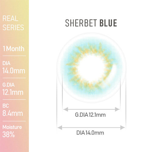【HOLORIS PEARL】(ホロリス パール)(Sherbet Blue)/1ヵ月タイプ2枚入りカラーコンタクト