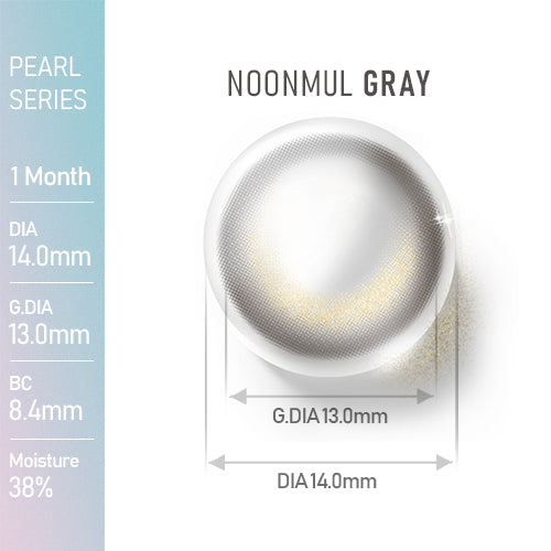 【HOLORIS PEARL】(ホロリス パール)(Noonmul Gray)/1ヵ月タイプ2枚入りカラーコンタクト